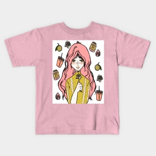 girly, curvy, cute, winter t-shirt collection Kids T-Shirt